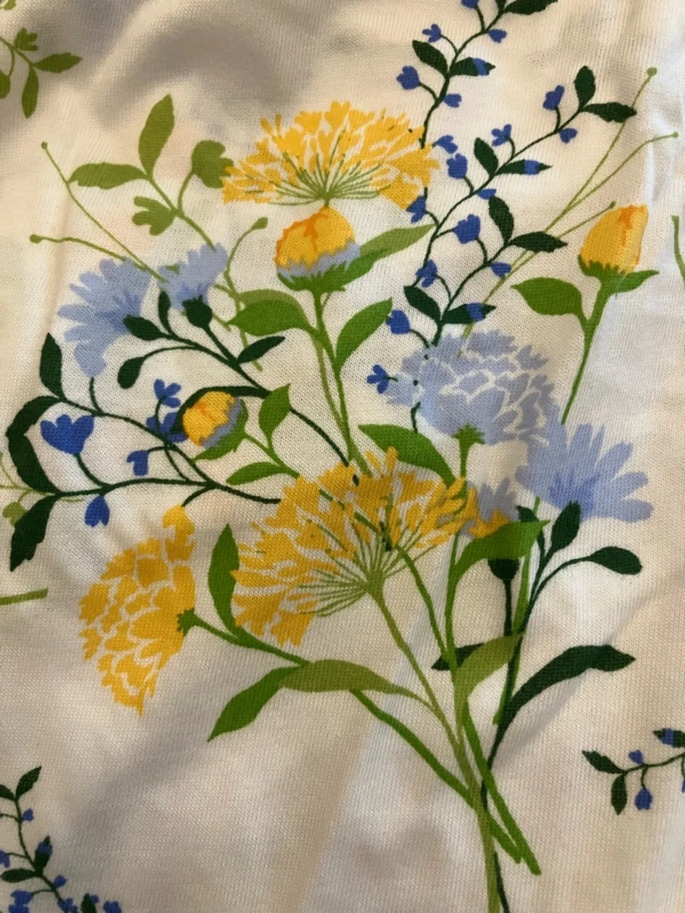 Floral Baby Dress with Yellow & Blue Blooms, Ruffles - Picture 3 of 8